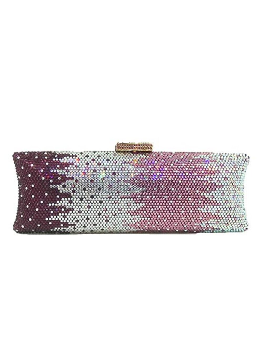 Rhinestone Evening Clutch Bag Satin Crystal Wedding Party Purse